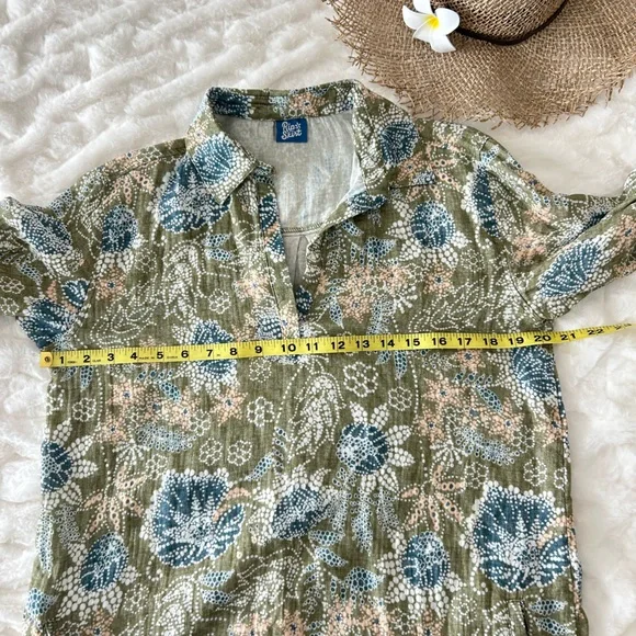 Ripskirt Hawaii Cotton Short Travel Dress La Boheme Olive Small - Picture 3 of 9